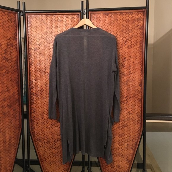 Kaffe Lightweight Long Sandra Cardigan In Grey - Picture 5 of 8